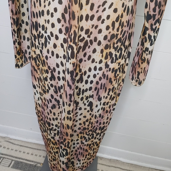 Good American Cheetah Mesh Midi Dress Size 2XL (5) - Picture 5 of 14